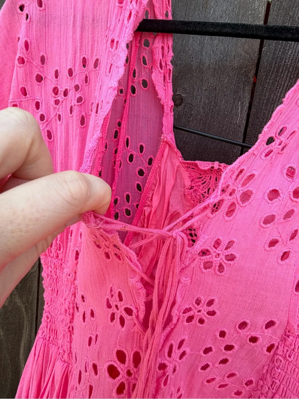 Women’s Pink Eyelet Cotton Dresses